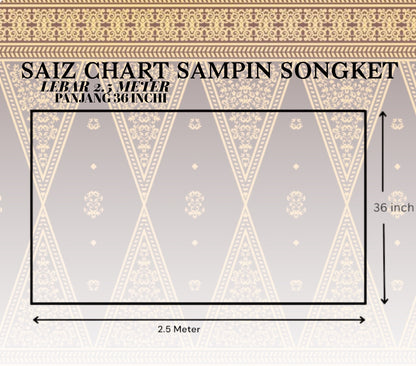 SAMPIN SONGKET TENUN 3D CLASIC BLACK GOLD 2.5 METER