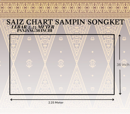 SAMPIN SONGKET TENUN 3D CLASSIC WHITE GOLD