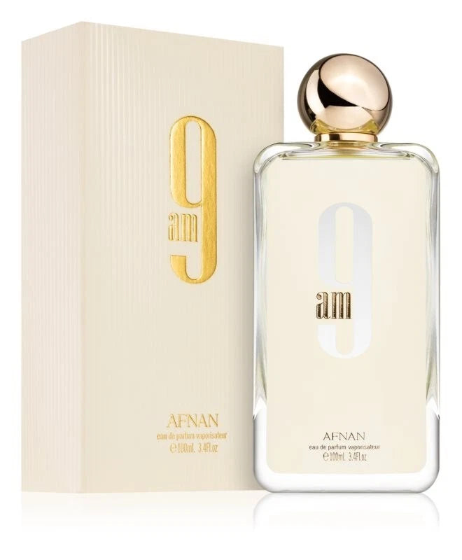 9 am White by Afnan for Women EDP 3.4 FL OZ / 100 ML Natural Spray New In Box