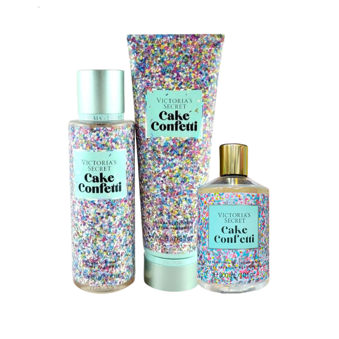 VS CAKE CONFETTI BATH SET 3 IN 1